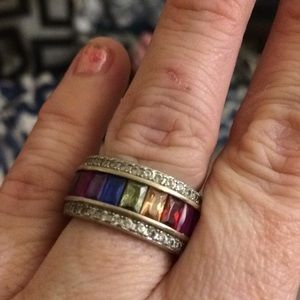 Vintage multi diamond band